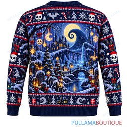 Jack Skellington Seven Holiday Doors Forest ugly christmas sweater