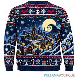 Jack Skellington Zero Holiday Flight ugly christmas sweater