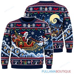 Jack Skellington Zero Holiday Flight ugly christmas sweater