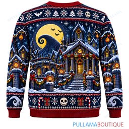 Jack Skellington Halloween Town Christmas Tree ugly christmas sweater