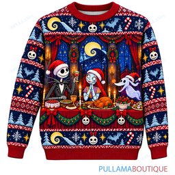 Jack Skellington Halloween Town Holiday Feast ugly christmas sweater