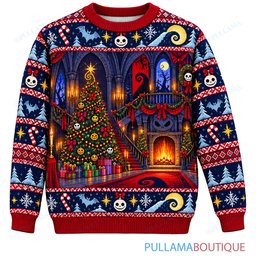 Jack Skellington Halloween Town Holiday Feast ugly christmas sweater