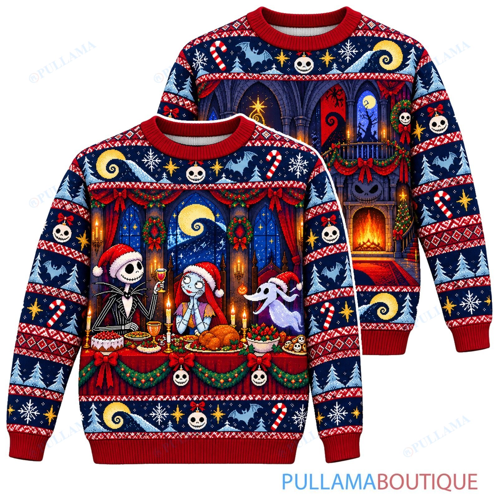 Jack Skellington Halloween Town Holiday Feast ugly christmas sweater