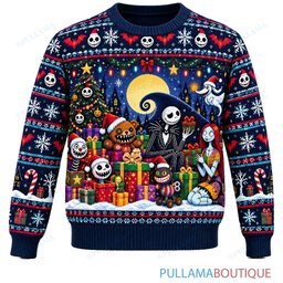 Jack Skellington Scary Teddy Gift Party ugly christmas sweater