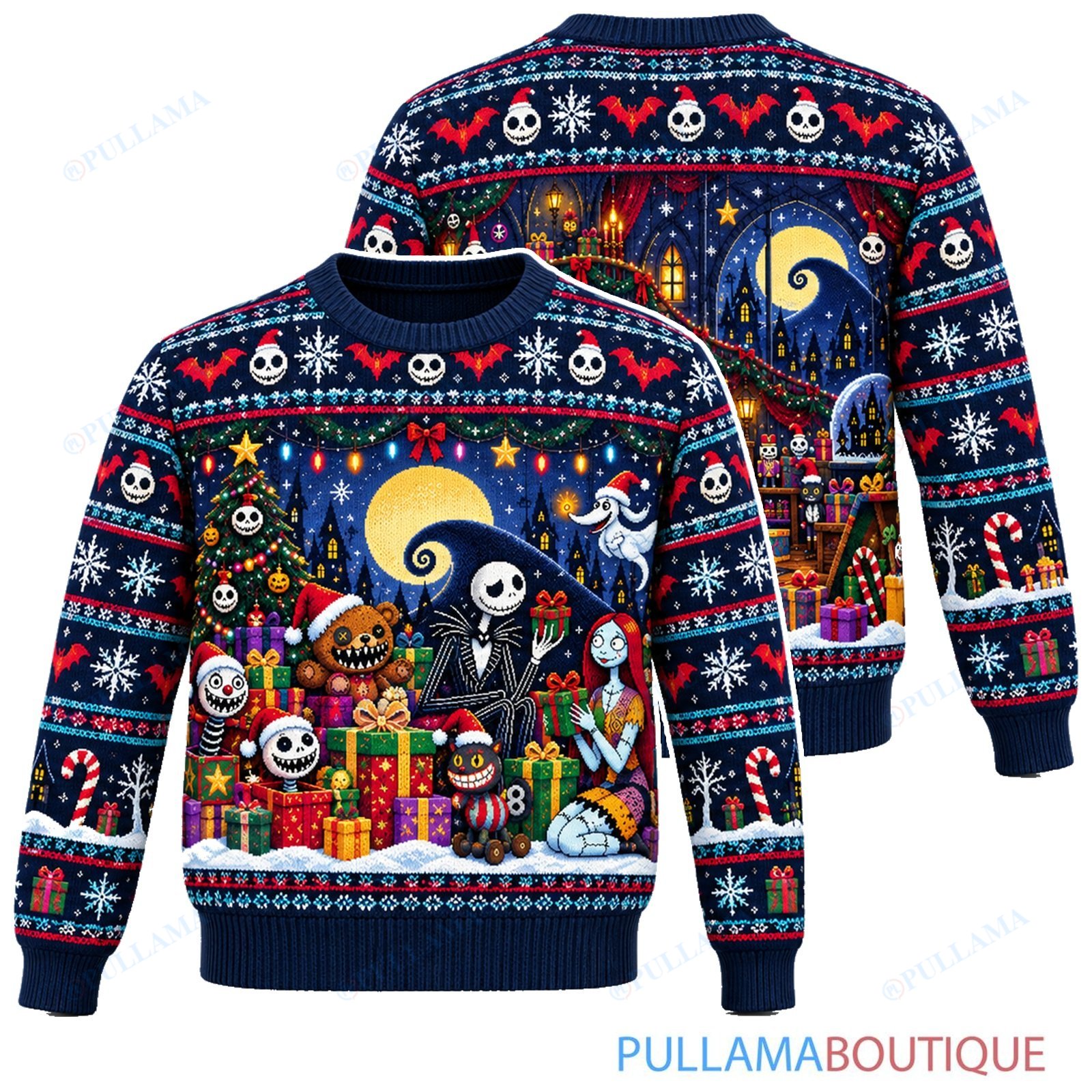 Jack Skellington Scary Teddy Gift Party ugly christmas sweater