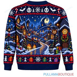 Jack Skellington Trick Or Treaters Gift Delivery ugly christmas sweater