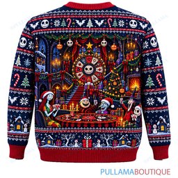 Jack Skellington Oogie Boogie Holiday Game Room ugly christmas sweater