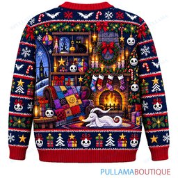 Jack Skellington Sally Holiday Atelier ugly christmas sweater