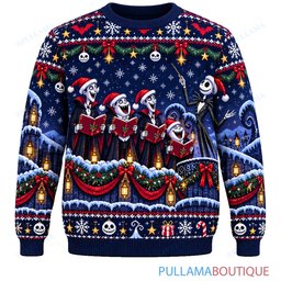 Jack Skellington Vampire Brothers Carol Choir ugly christmas sweater