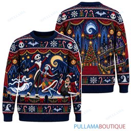 Jack Skellington Halloween Town Holiday Theater ugly christmas sweater