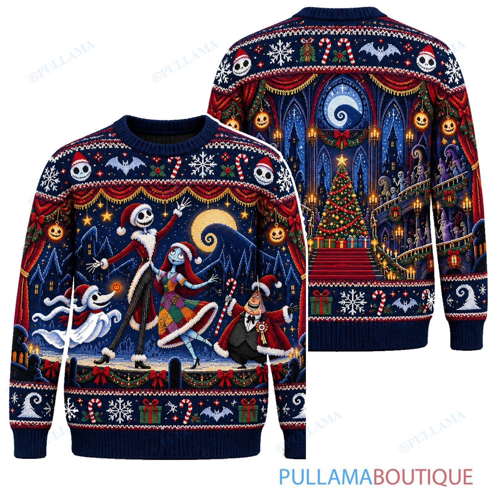 Jack Skellington Halloween Town Holiday Theater ugly christmas sweater