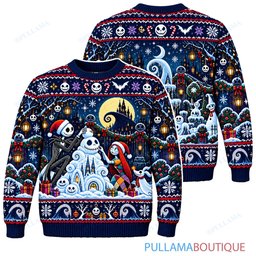 Jack Skellington Jack Snow King ugly christmas sweater