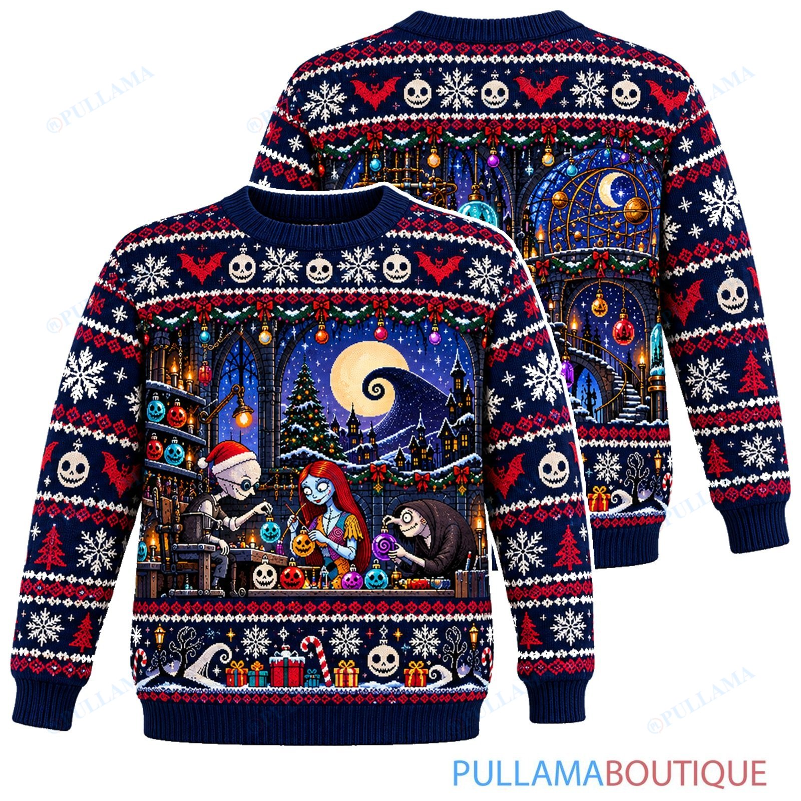 Jack Skellington Finkelstein Holiday Lab ugly christmas sweater