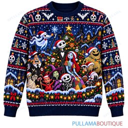 Jack Skellington Grand Cast Christmas Finale ugly christmas sweater