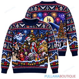 Jack Skellington Grand Cast Christmas Finale ugly christmas sweater