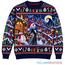 Jack Skellington Christmas Town Discovery ugly christmas sweater