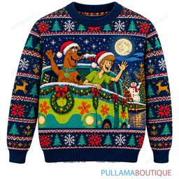 Scooby Doo Moonlit Village Parade ugly christmas sweater