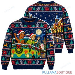 Scooby Doo Moonlit Village Parade ugly christmas sweater