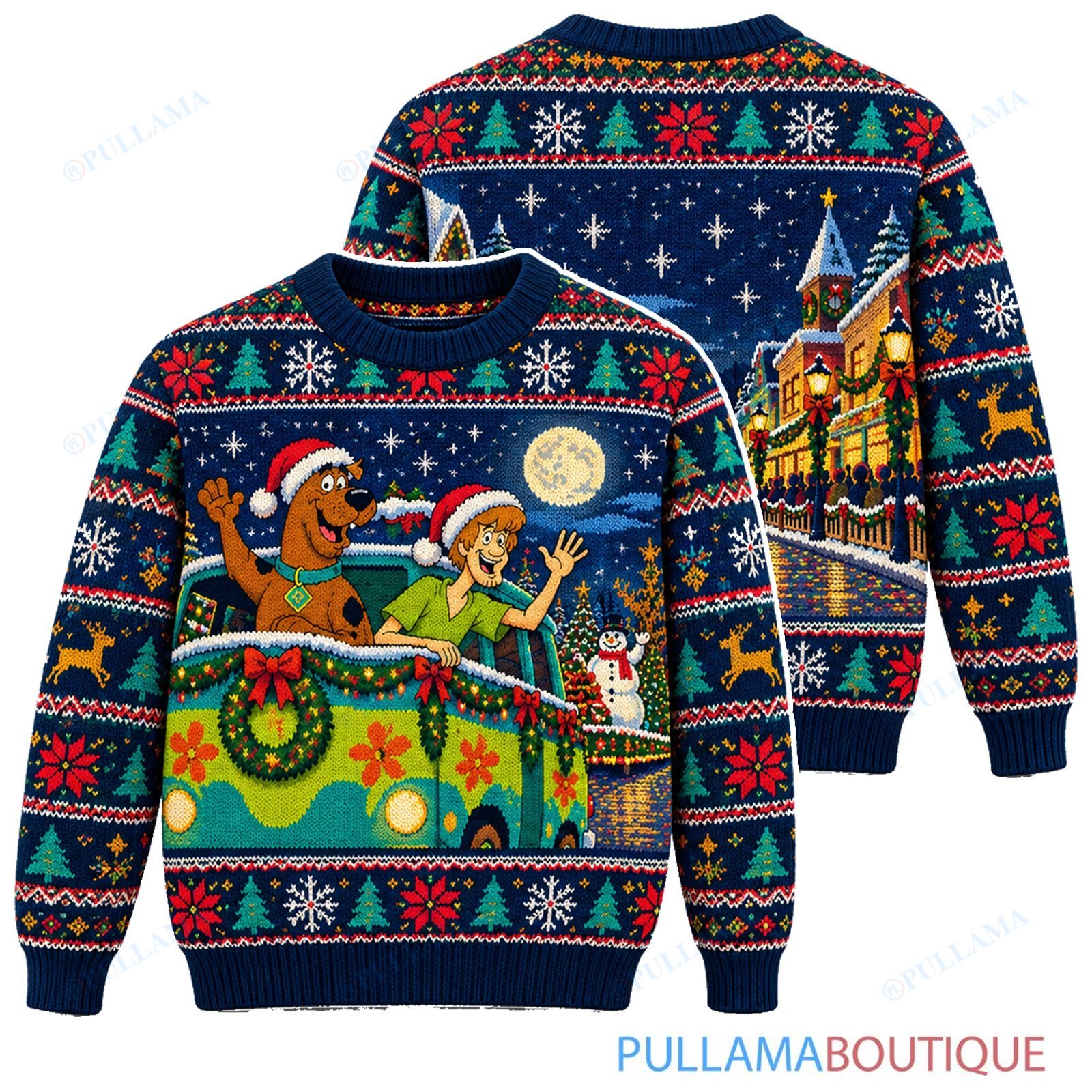 Scooby Doo Moonlit Village Parade ugly christmas sweater