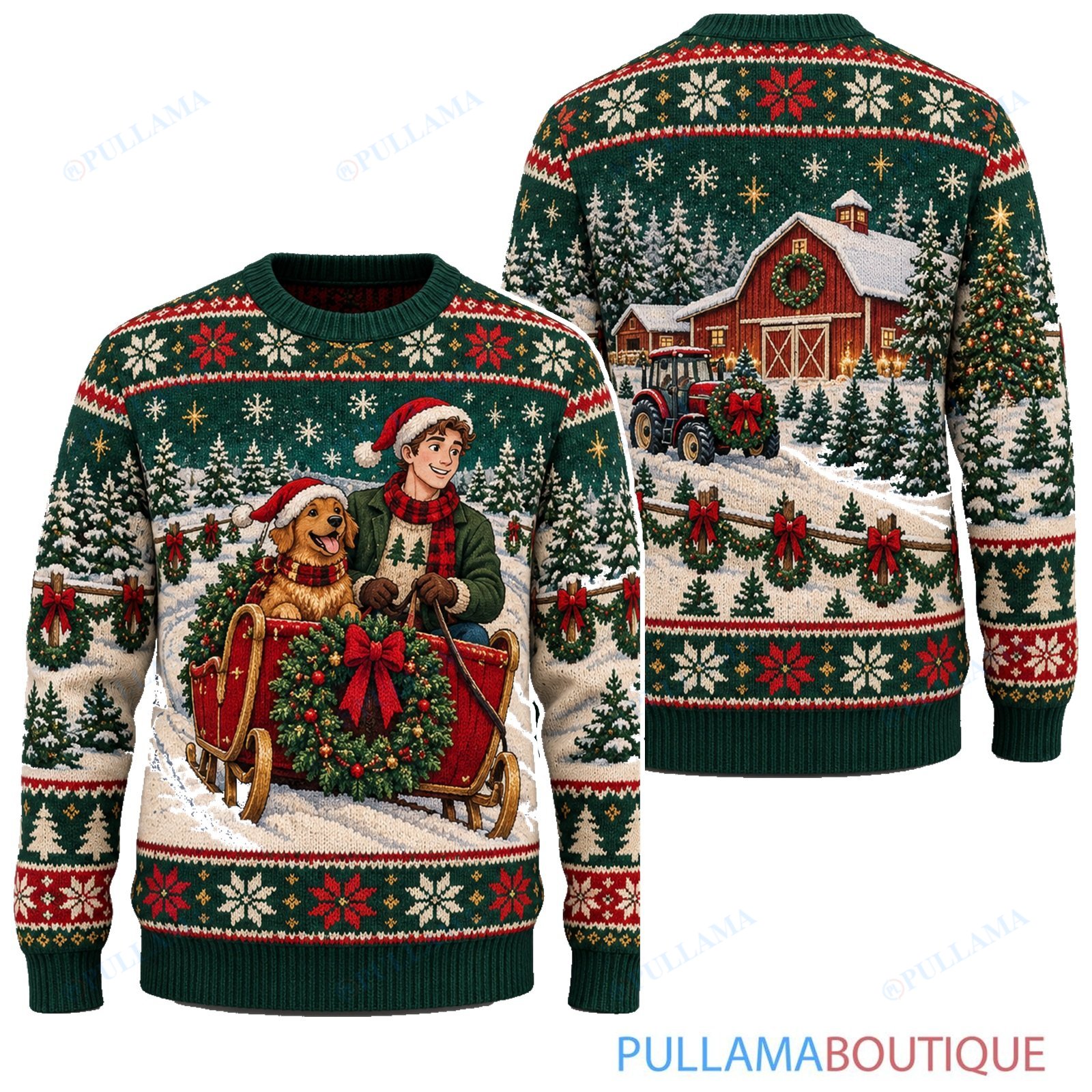 Scooby Doo Christmas Tree Farm Chase ugly christmas sweater