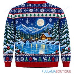 Scooby Doo Frozen Lake Ice Skating ugly christmas sweater