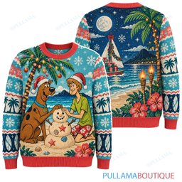 Scooby Doo Tropical Beach Christmas ugly christmas sweater