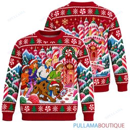 Scooby Doo Candy Cane Castle Mystery ugly christmas sweater