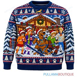 Scooby Doo Snowy Ski Lodge Mystery ugly christmas sweater