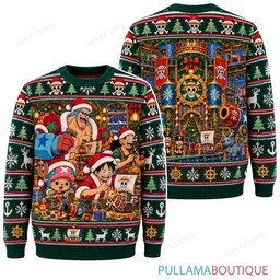 One Piece Franky Christmas Toy Workshop ugly christmas sweater