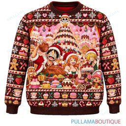 One Piece Whole Cake Candy Palace ugly christmas sweater