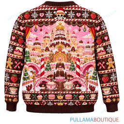 One Piece Whole Cake Candy Palace ugly christmas sweater