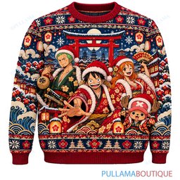One Piece Wano Winter Festival ugly christmas sweater