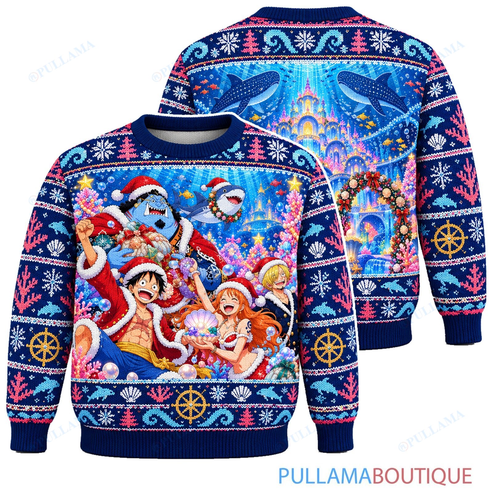One Piece Fish Man Coral Noel ugly christmas sweater