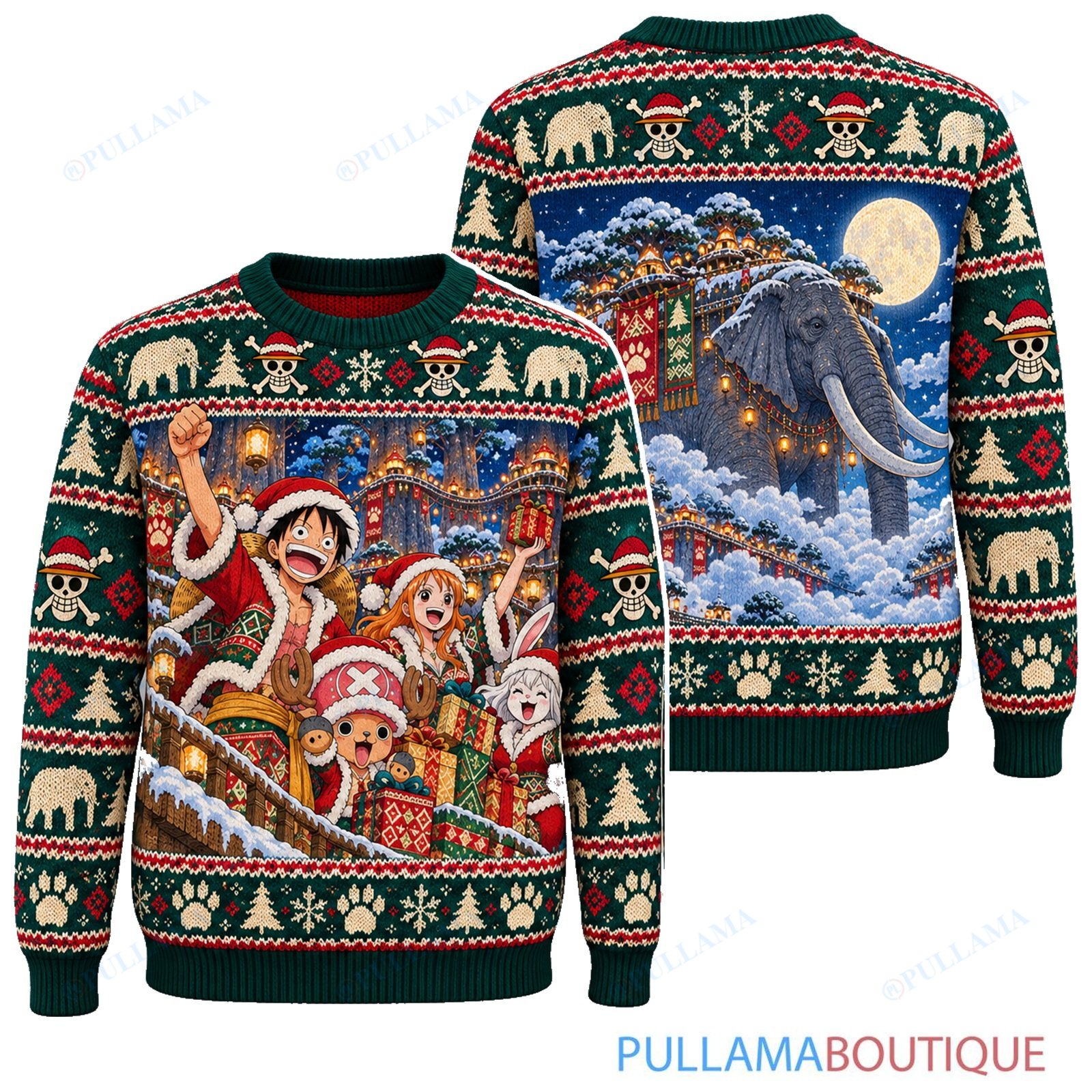 One Piece Zou Winter Tribe Festival ugly christmas sweater