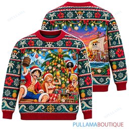 One Piece Tropical Christmas Sunny ugly christmas sweater