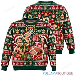 One Piece Pirate Gift Exchange ugly christmas sweater