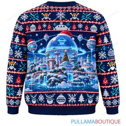One Piece Egghead Cyber Christmas ugly christmas sweater