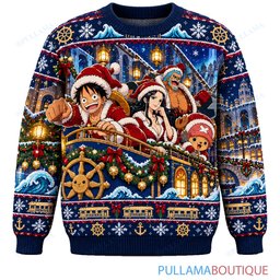 One Piece Water Seven Christmas Express ugly christmas sweater