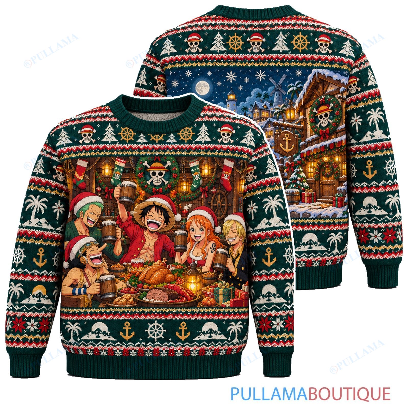 One Piece East Blue Tavern Christmas ugly christmas sweater