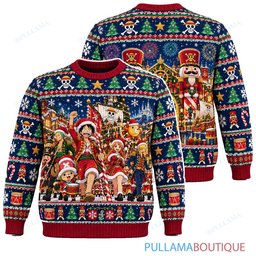 One Piece Pirate Nutcracker Parade ugly christmas sweater