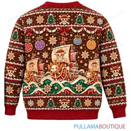 One Piece Gingerbread Grand Line ugly christmas sweater