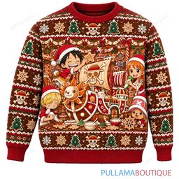 One Piece Gingerbread Grand Line ugly christmas sweater