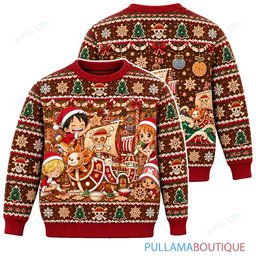 One Piece Gingerbread Grand Line ugly christmas sweater