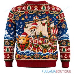 One Piece Straw Hat Christmas Banquet ugly christmas sweater
