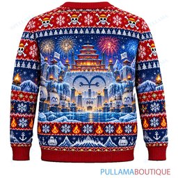 One Piece Marineford Snowfront Reunion ugly christmas sweater