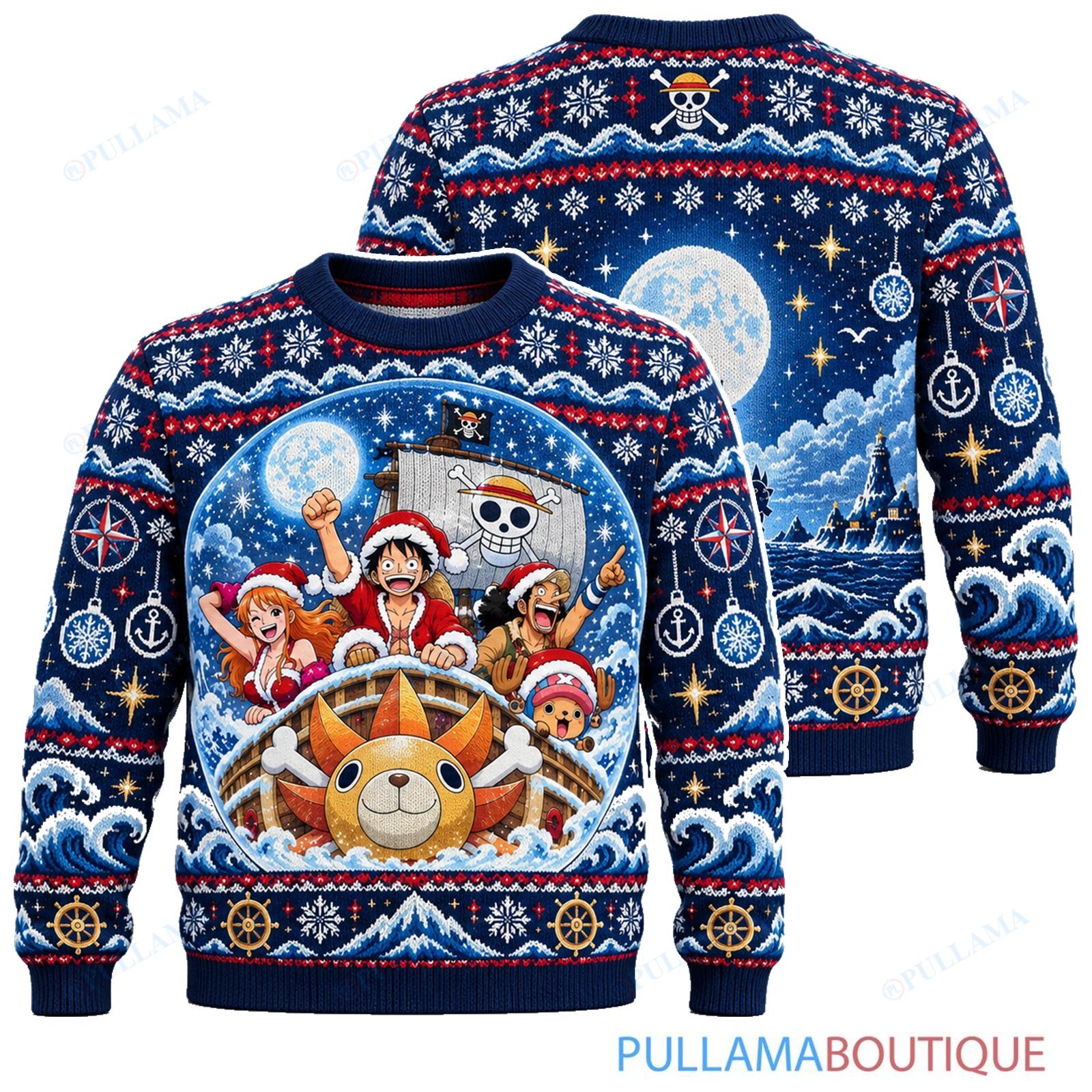 One Piece Winter Voyage Snowglobe ugly christmas sweater