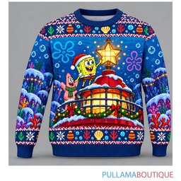 Spongebob Squarepants Christmas Lighthouse ugly christmas sweater