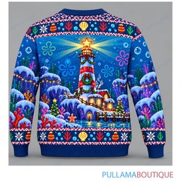 Spongebob Squarepants Christmas Lighthouse ugly christmas sweater