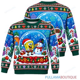 Spongebob Squarepants Snow Globe ugly christmas sweater