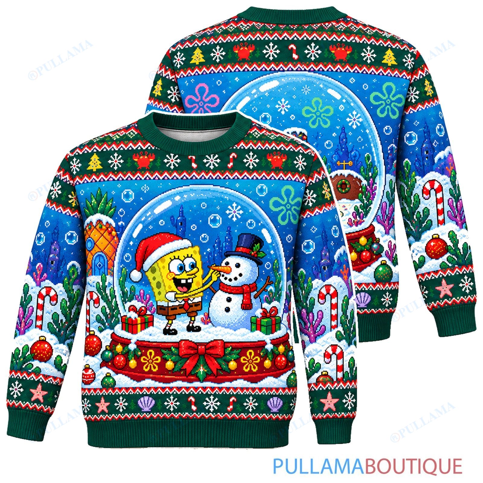 Spongebob Squarepants Snow Globe ugly christmas sweater